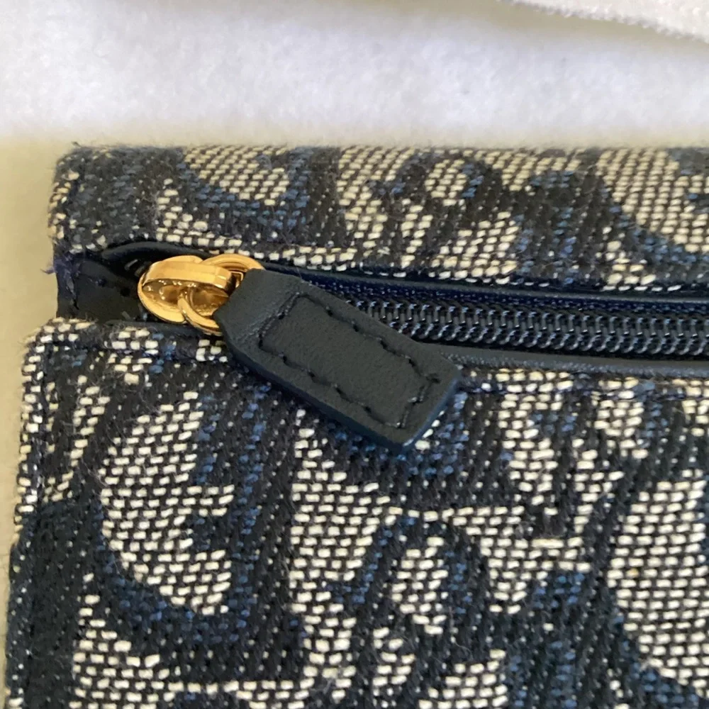 CHRISTIAN DIOR Monogram Saddle Wallet Navy